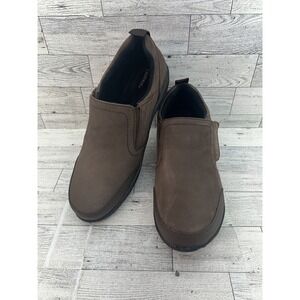 Aetrex Tyra Shoes Womens Size 7.5-8 Brown Leather Slip On Faux Fur Lined Comfort